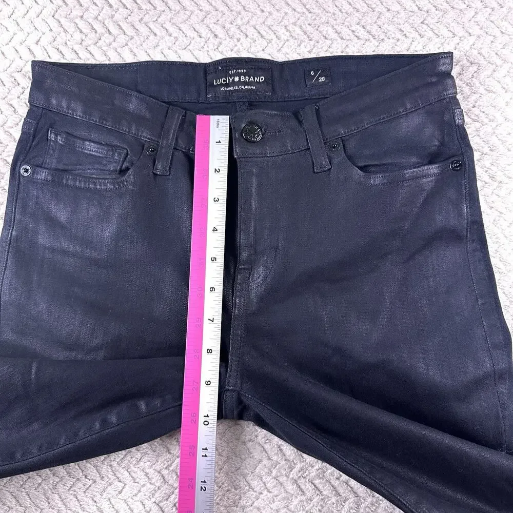 Lucky Brand Jeans Womens 6/28 Ankle Black‎ Wash AVA Mid Rise Skinny Denim